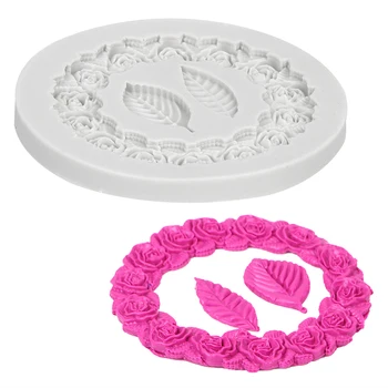 

NICEYARD Garland and Leaf Shape Fondant Cake Mold Embossing Cutter Baking Moulds Circle Flower Silicone Mold