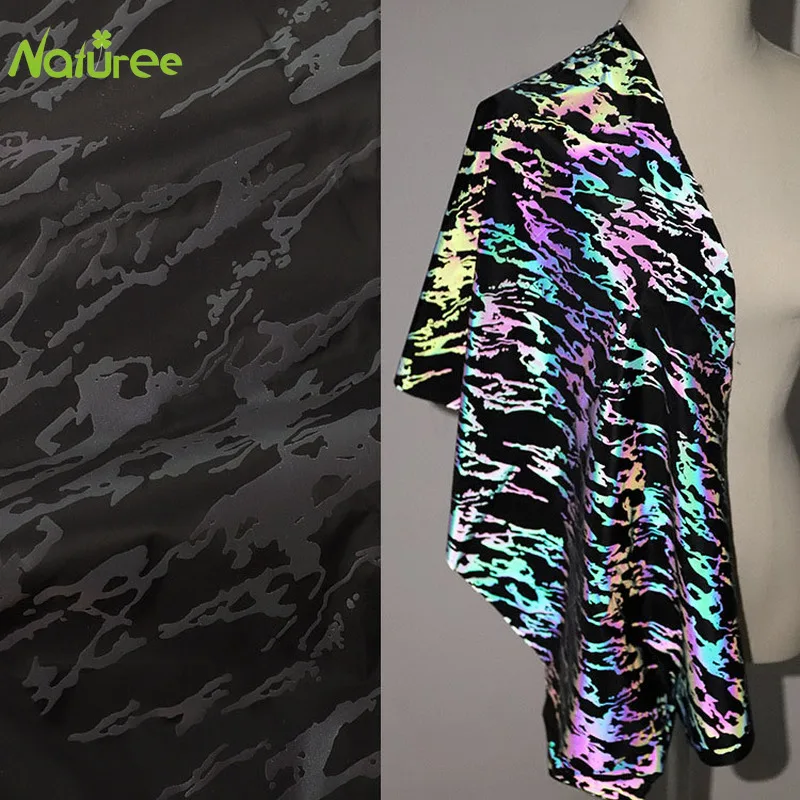 50 см* 140 см блестящая эластичная симфония Лазерная трикотажная ткань тонкий красочный фон сумки для одежды светоотражающая ткань