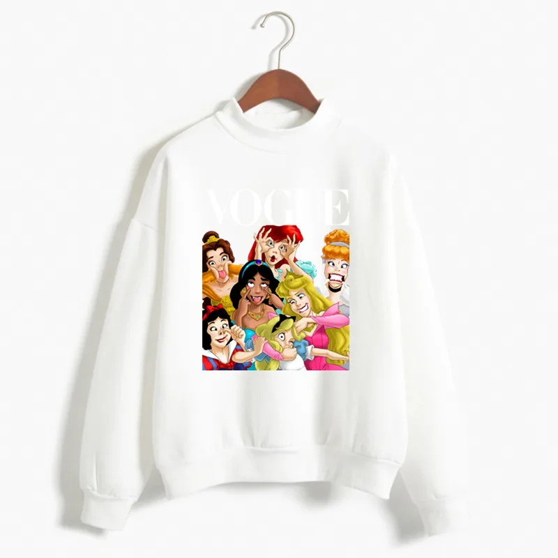 Женская принцесса Vogue Harajuku люксовый бренд толстовки женские Social Kpop толстовки и свитшоты Рождество Черная пятница подарок - Цвет: T135W-white