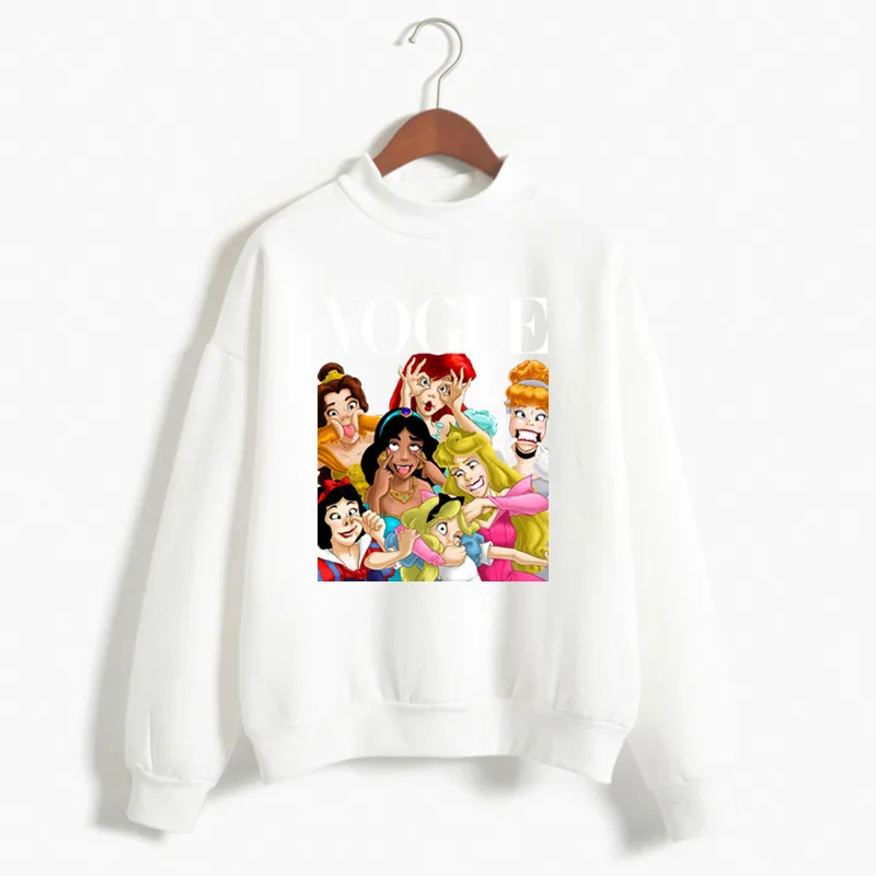 T135W-white Женская принцесса Vogue Harajuku люксовый бренд толстовки женские Social Kpop толстовки и свитшоты Рождество Черная пятница подарок - Цвет: T135W-white