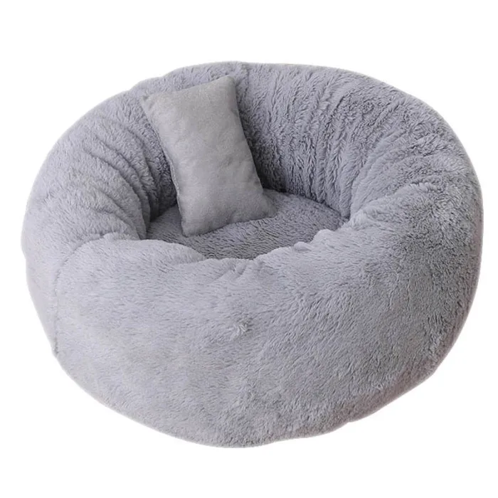 Горячее предложение, Новые Домашние животные, плюшевый пончик, обнимающая кровать, круглые плюшевые коврик для кота собаки, спальная кровать с подушкой LXY9
