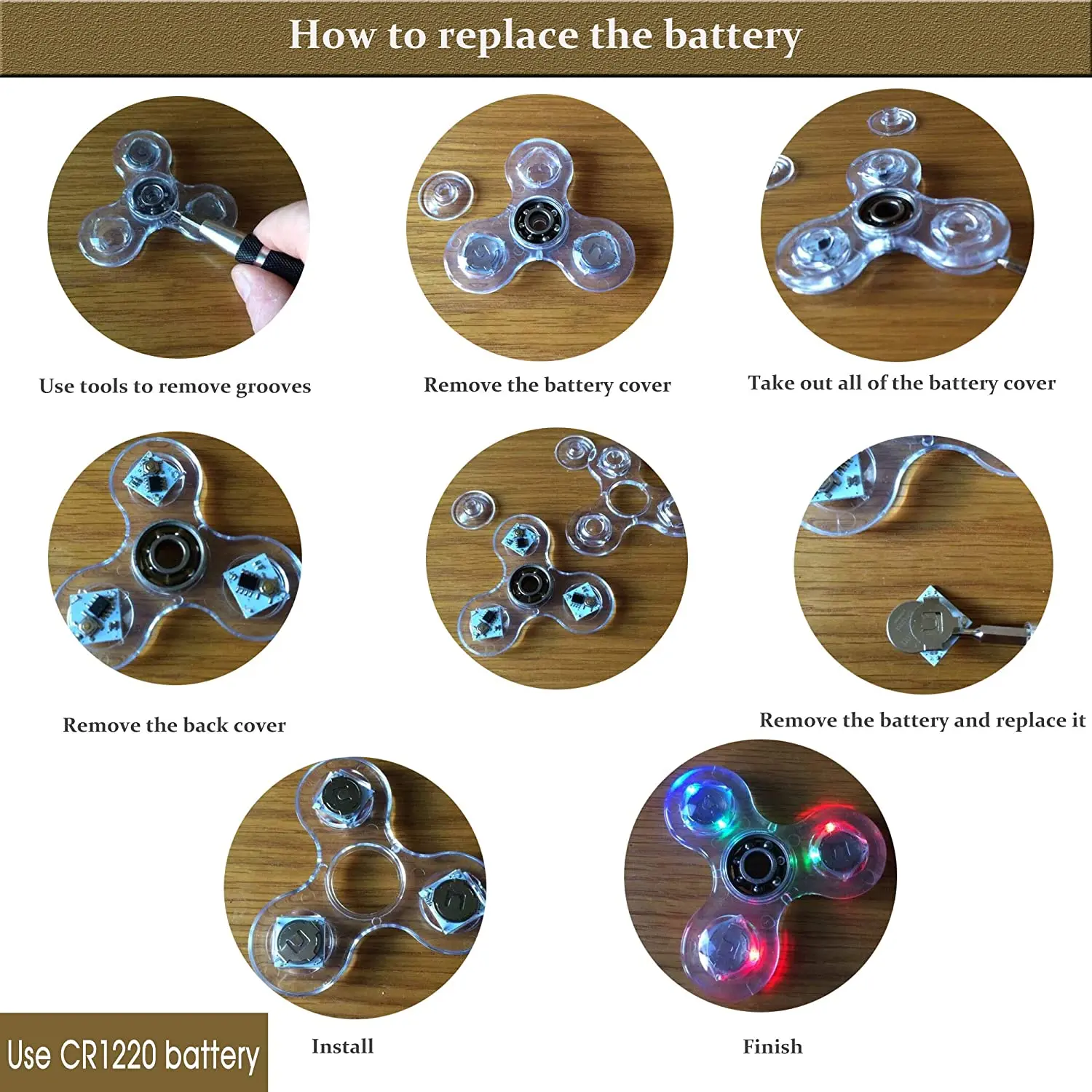 LED Light Up Fidget Spinner Luminous Finger Toy Hand Spinner Stress Reduction and Anxiety Relief Party Favors for Kids Adults 6