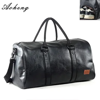 

Hot Outdoor Waterdicht Reizen Handtas Sport Gym tassen Koe PU Lederen Messenger Tassen Mannen Reizen Crossbody Schoudertas