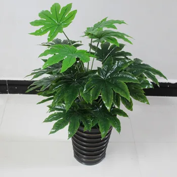 

65cm Latex Artificial Evergreen Pachira Plant Tree in Wedding Home Beach Office Furniture Decor Green Branch Fake Foliage