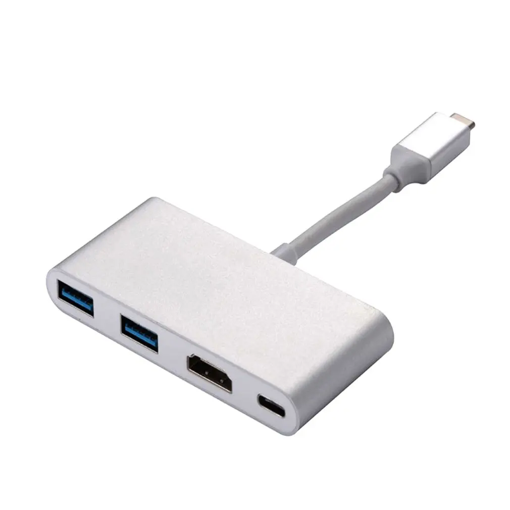 USB C к HDMI адаптер 4K type C адаптер многопортовый AV конвертер с 2 портами USB 3,0 порт зарядки для MacBook Pro