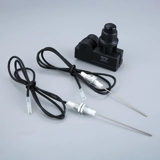 1 Kit -Os Grill Alkatrészek Pro Univerzális Elektronikus Gyújtókészlet Két Kijárat Gyújtógyertya -Huzal Hosszával Méter Kültéri Gázrácsokhoz Bbq
