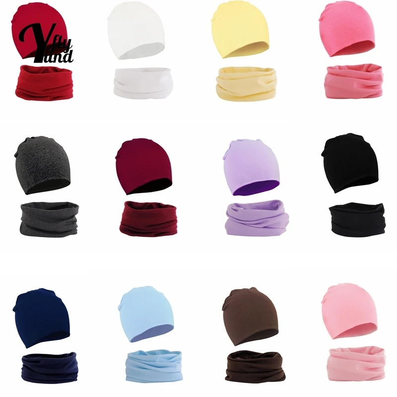 

Yundfly Fashion Warm Knitted Cotton Infant Hat and Scarf Set Comfortable Newborn Beanie Caps Baby Hair Accessories Holiday Gifts