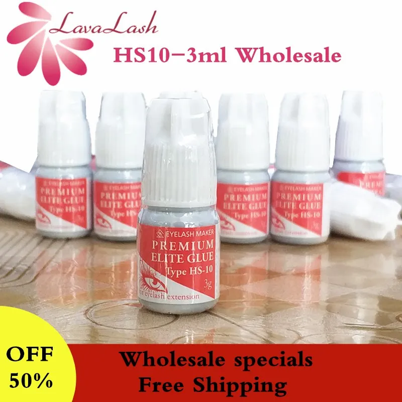 

Wholesale specials Elite HS10-3ml Glue For Eyelash Extension Dry Time1-2 sec Korea original black eyelash glue lash Makeup Tools