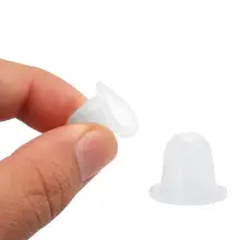 100Pcs Disposable Soft Silicone Ink Holder Tattoo Semi Permanent Makeup Pigment Cups Caps Clear Container