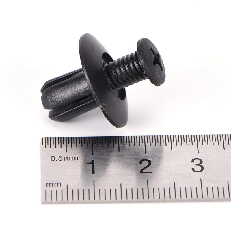 50pcs Auto Car Bumper Fender Retainer Push Black Plastic Clips Fasteners 20mm*20mm