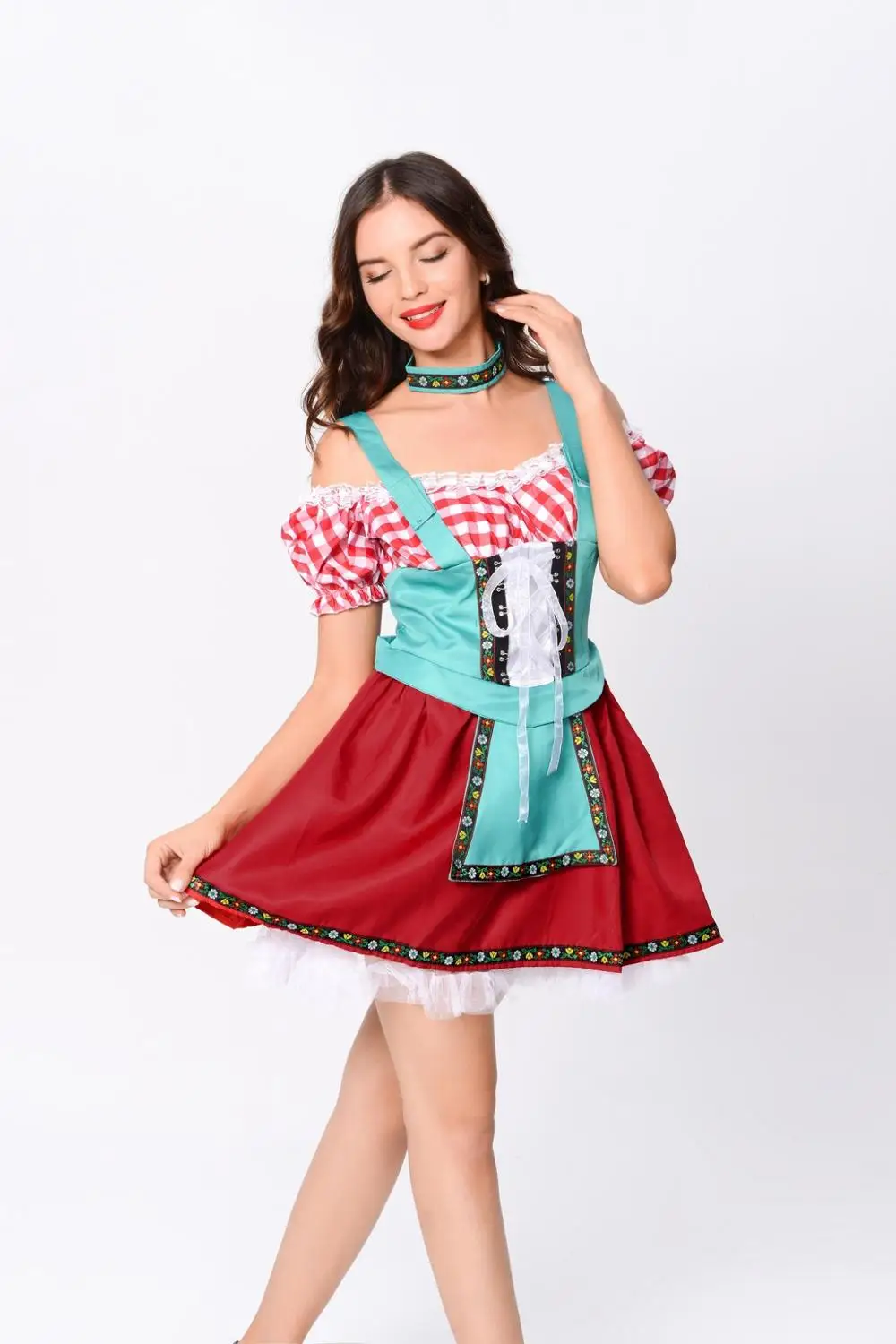 

COLDKER women Oktoberfest Costume Lederhosen Bavarian German Beer festival ladies Costumes female Halloween fancy dress
