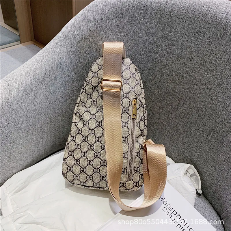 

New Style Women's Chest Pack Casual Printed Crossbody Bag Multi-functional Waterproof PU Fabric Travel guang jie bao