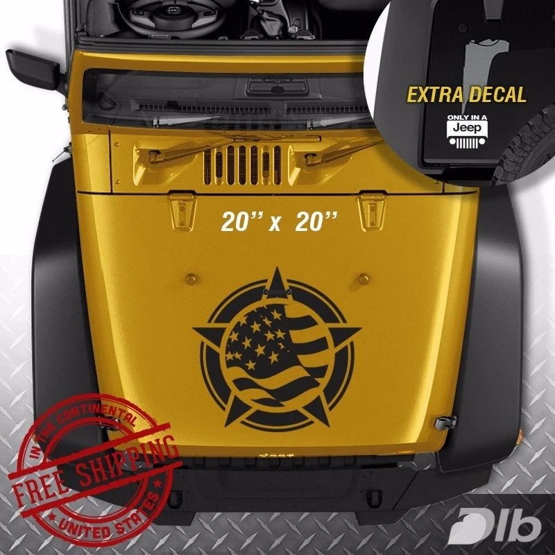 Для Jeep Wrangler TJ LJ JK флаг звезда виниловая наклейка на капот автомобиль грузовик |