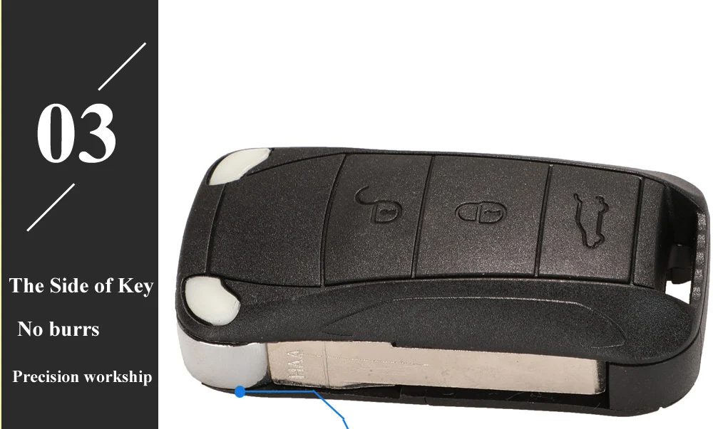 Jingyuqin 3 кнопки Складной флип дистанционный Брелок оболочка для Porsche Cayenne ключ чехол Замена