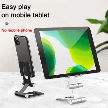

Adjustable Mobile Phone Holder Aluminium Bracket Mount Desk Stand Double Folding Portable For Tablet