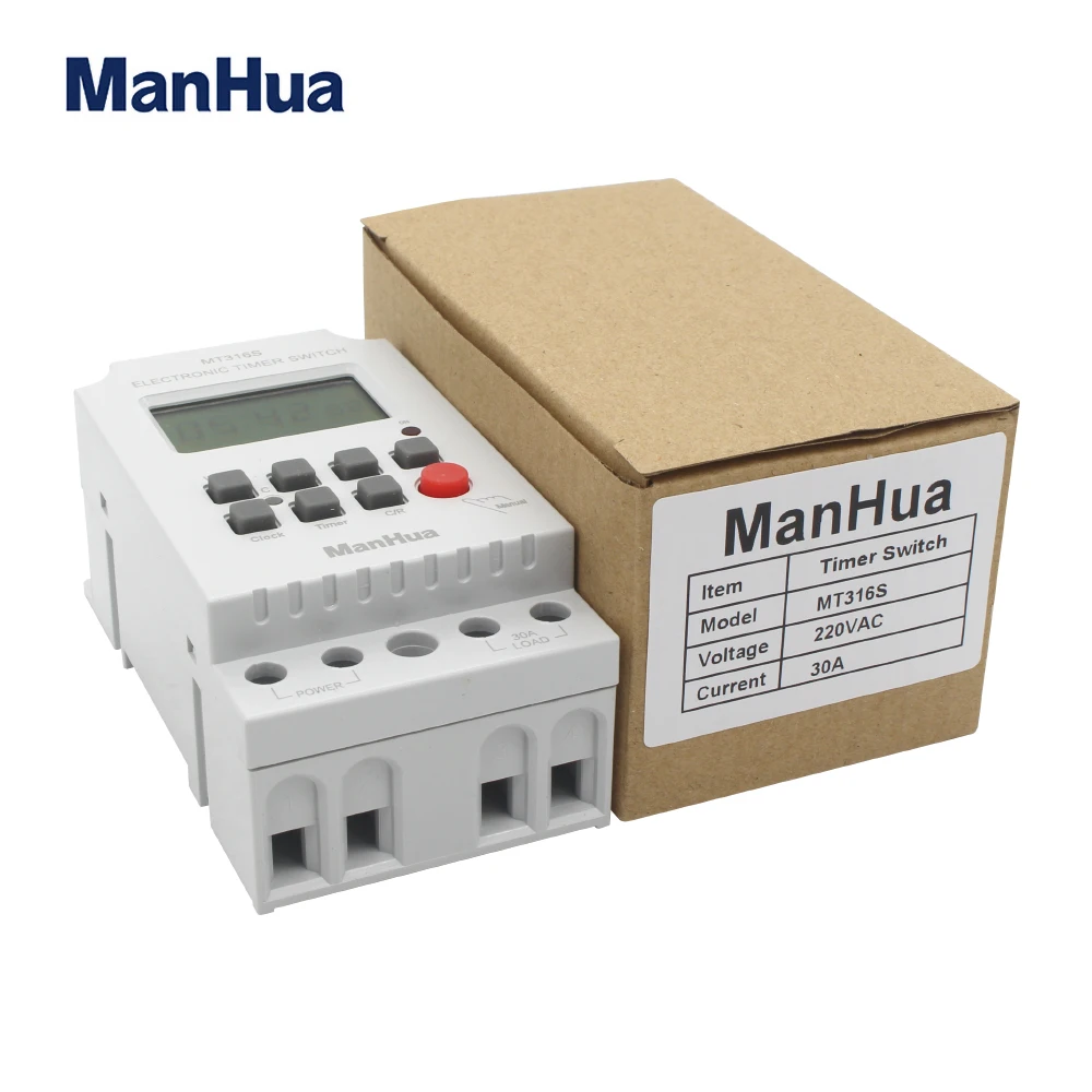 Цифровой таймер Manhua 220VAC 30A MT316S автоматический электронный программируемый с CE