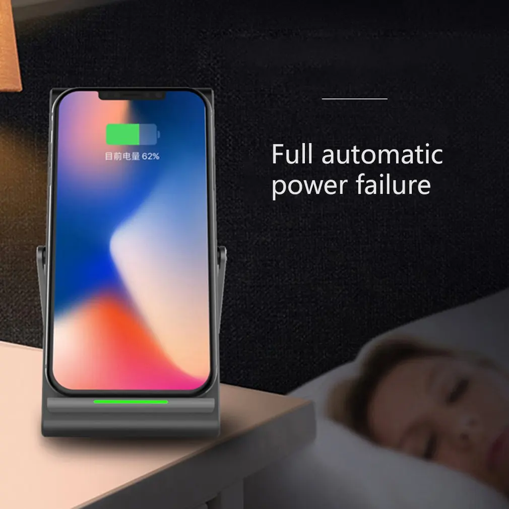 Foldable Qi Wireless Charger Mobile Phone Holder Wireless Charging Digital Double Coil Design Vertical fast charger