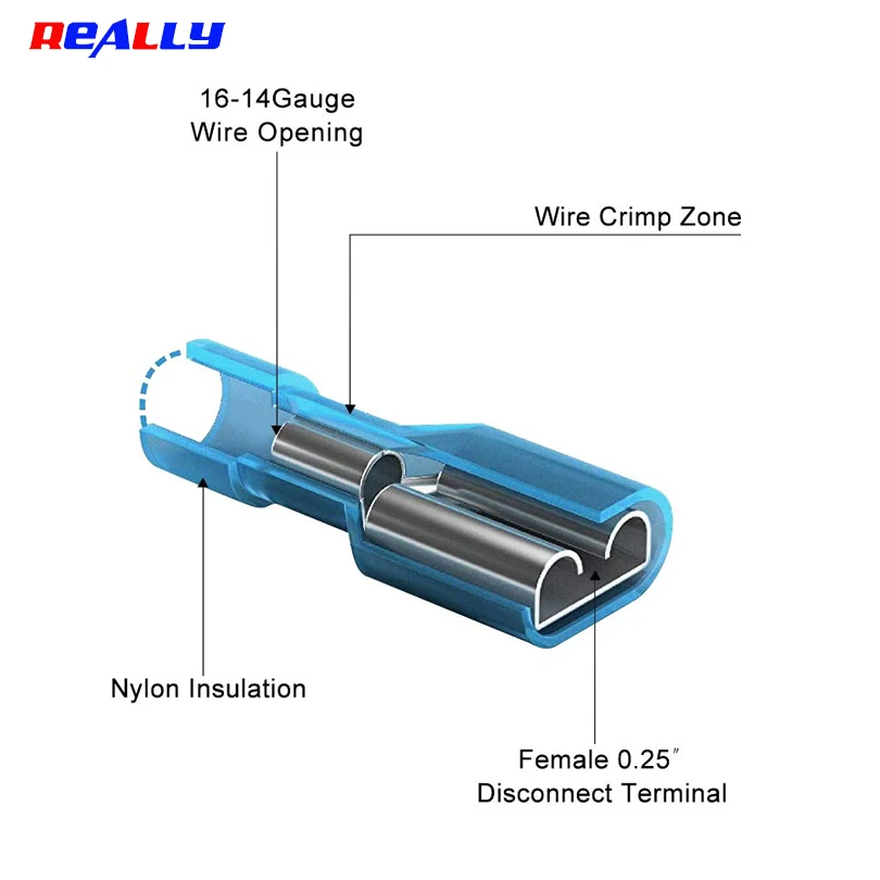 Wire Connector Terminals 100pcs Male and Female Nylon Electrical Wiring Connector Insulated Crimp Terminal Spade Red Blue Yellow MDFN FDFN