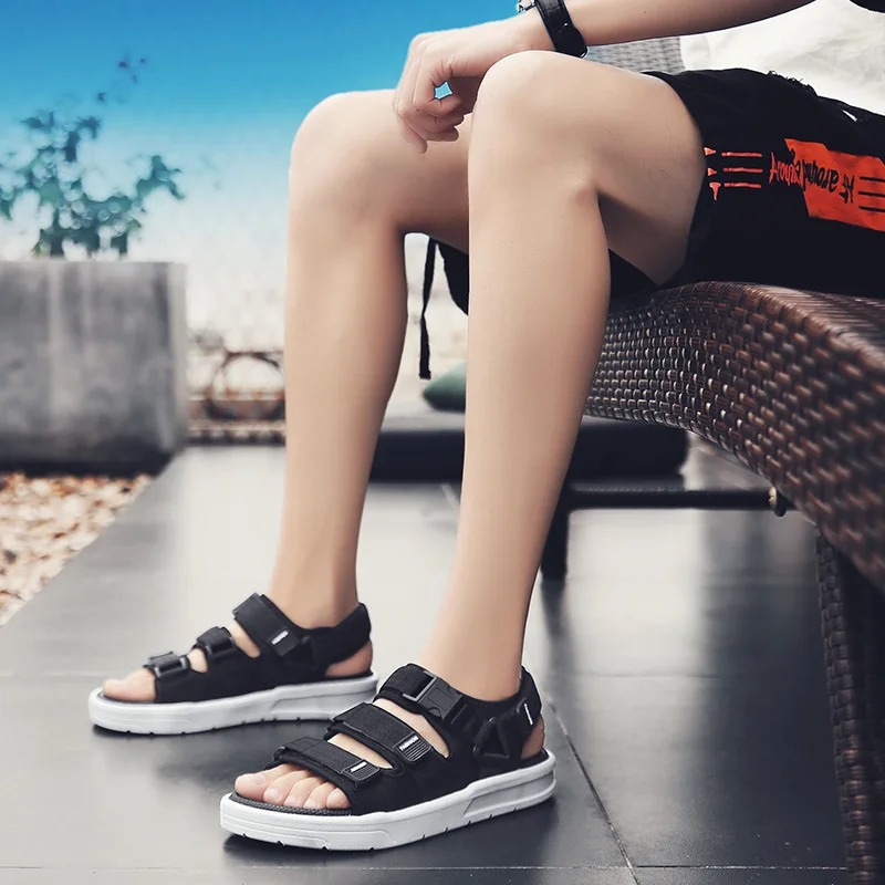 

Viet Nam Sandals Men's 2019 Summer New Style Slippers Students Large Size Rubber Extra High Korean-style Trend Black And White w