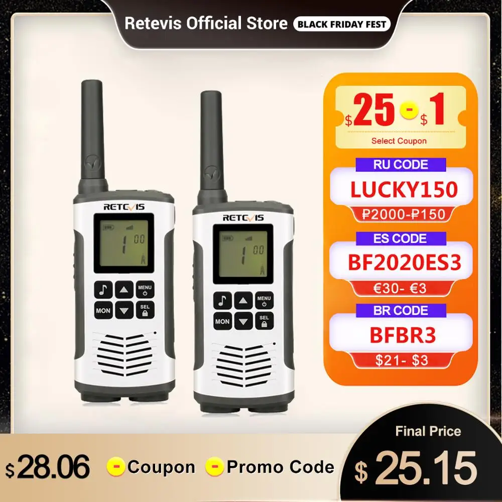 Retevis RT45 PMR Radio Walkie Talkie 2 pcs PMR