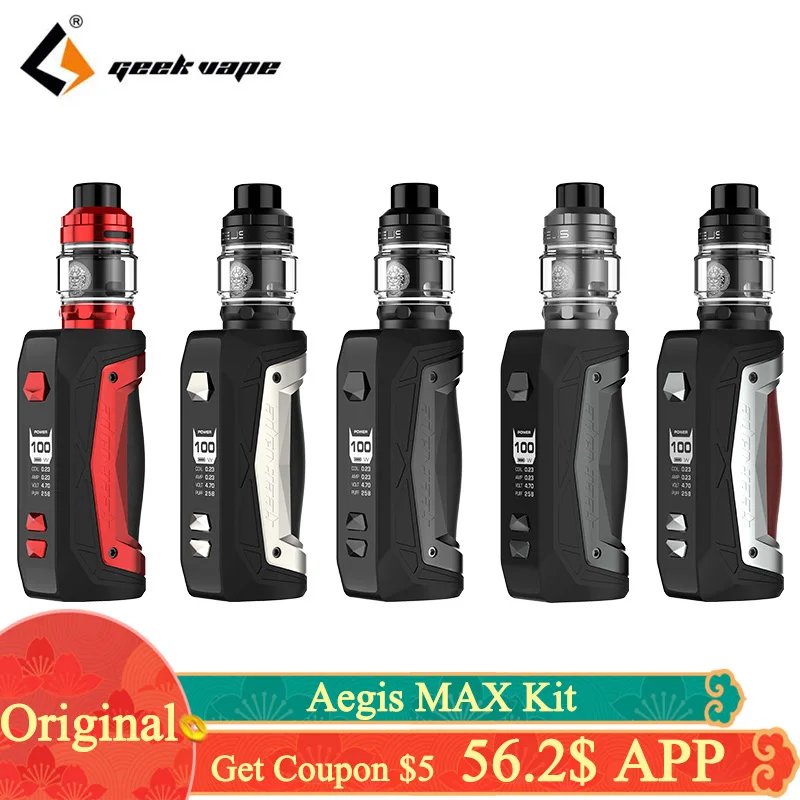 Оригинальный набор GeekVape Aegis Max с боксмодом 100 Вт вейп 5 мл бак Zeus Sub Ohm сетчатая
