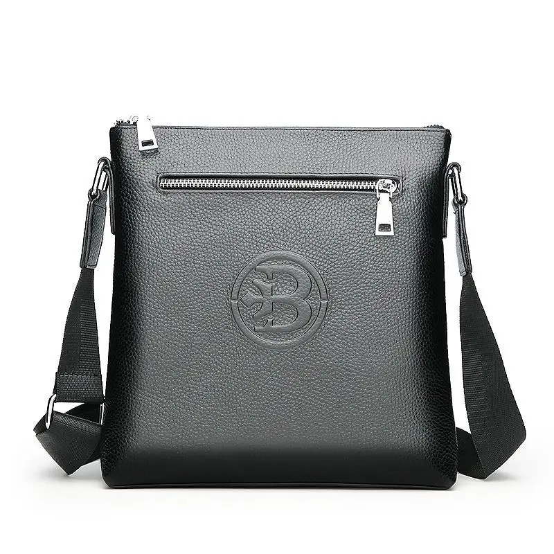 

Full-grain Leather Men's Bag Shoulder Bag Men's Genuine Leather Casual Verticle Business Casual Backpack