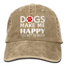 Собаки делают меня счастливым Вы не так много Джинсовая Шляпа Регулируемая тактическая бейсболка