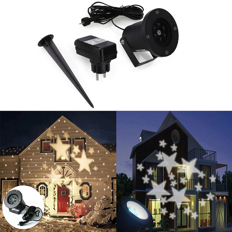 

Star Projection Lamp Landscape Laser Light Warm White Waterproof Christmas 6LED 12V Garden Projector Decor Starry Outdoor