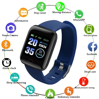 

HOt Sale 116PLUS Bluetooth Smart Watch 1.3inch TFT Color Screen IP67 Waterproof Sport Heart Rate Monitor Fitness Color Screen