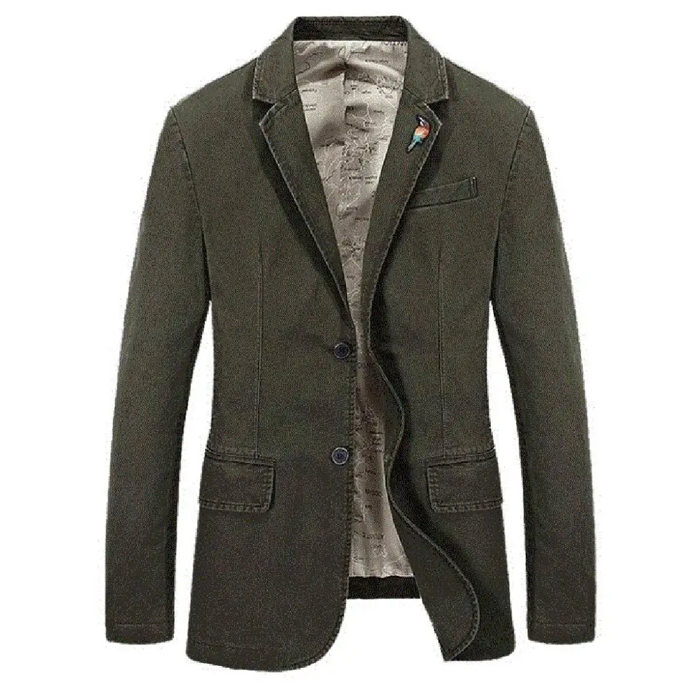 Army Green Мужской костюм куртка мода сплошной цвет размера плюс с длинным рукавом Повседневный костюм Slim Fit один-breaste костюм для вечеринки Блейзер платье - Цвет: Army Green