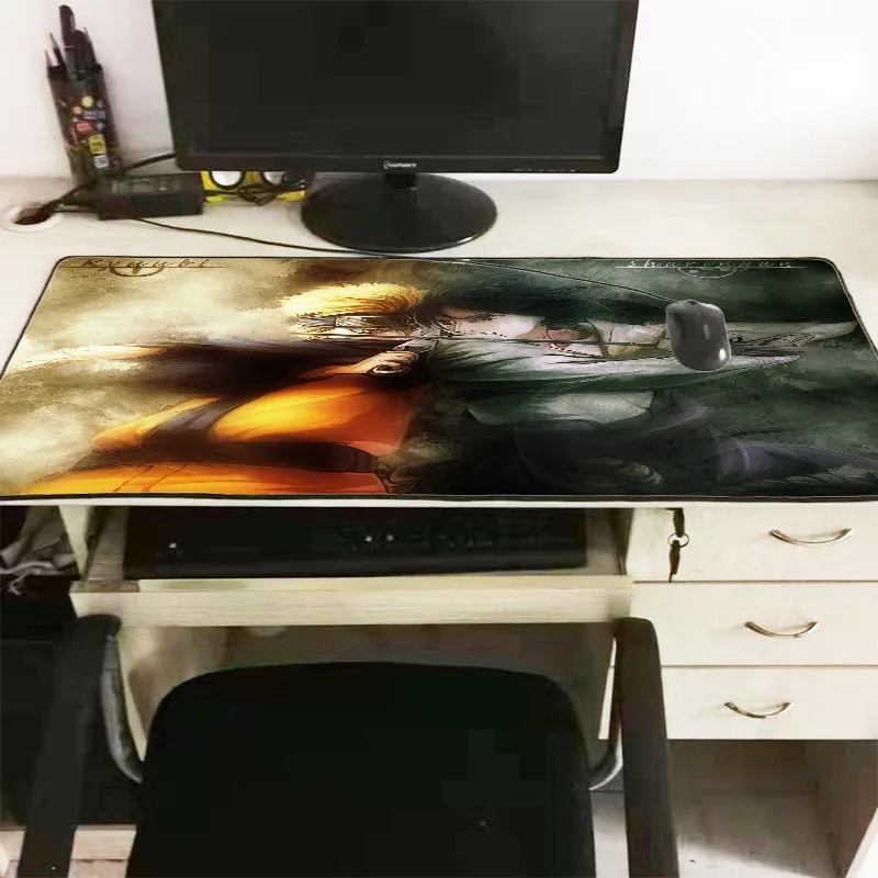  XGZ Naruto Anime Speed Version Large Gaming Mouse Pad Gamer Lock Edge Mouse Keyboards Mat Big Desk 