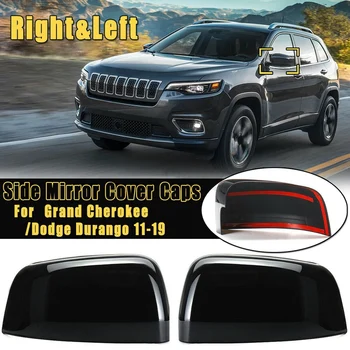 

2Pcs Rearview Side Mirror Cover Cap Gloss Black Wing Mirror Styling for Jeep Grand Cherokee Dodge Durango 2011-2019