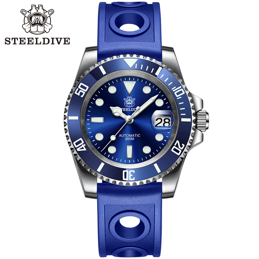 nh35 com vidro safira dos homens steeldive