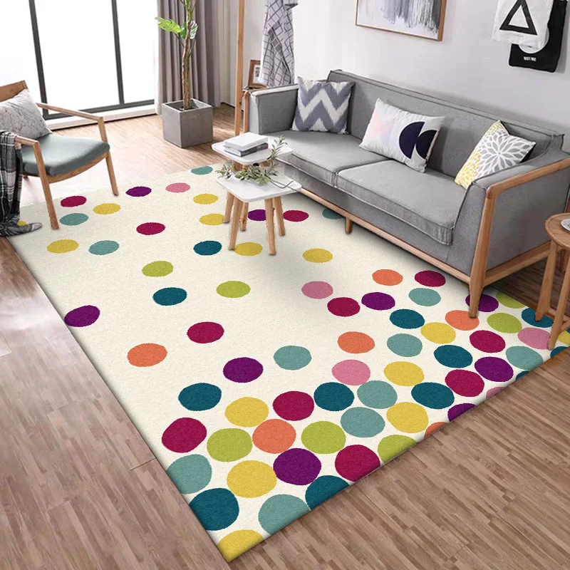 

Color art small ball pattern cartoon carpet living room 1.6x2.3m size custom made rug bedroom floor mat bathroom non-slip carpet