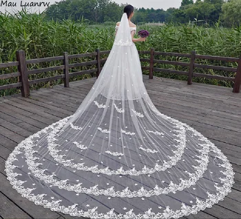 

Cathedral Length Lace Bridal Veil 4M With Comb Wedding Veil White/Ivory