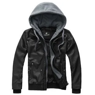 

MEN'S Leather Coat Coat New Style Hooded MEN'S Leather Coat MEN'S Wear Boutique Leather Jacket