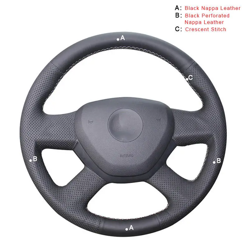 Top Layer Leather Авто оплетка на руле Крышка для Skoda Octavia Fabia Rapid 2013- Superb 2013- Yeti автомобильные чехлы - Название цвета: Top Layer Leather