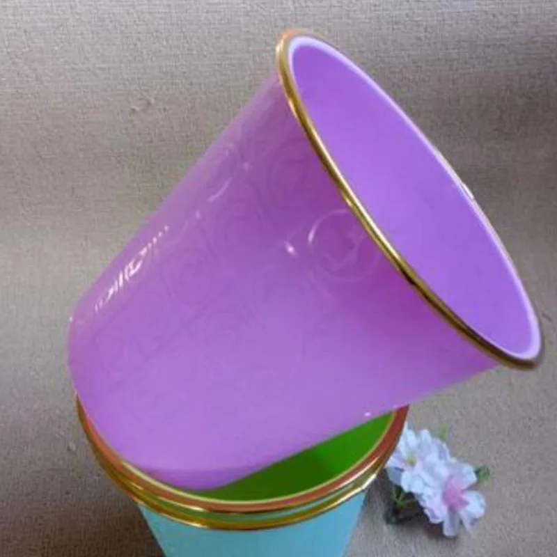 household simple solid color kitchen trash can with Phnom Penh plastic no cover bathroom paper basket factory wholesale