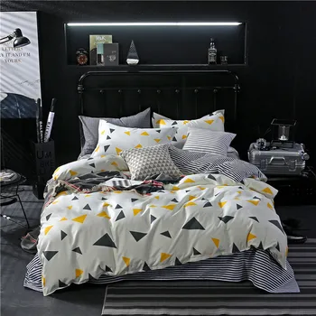 

Triangles Printing Bedding Set 2pcs/3pcs Soft Duvet Cover Set 1 Quilt Cover+1/2 Pillowcases(no Sheet) Twin Full Queen King