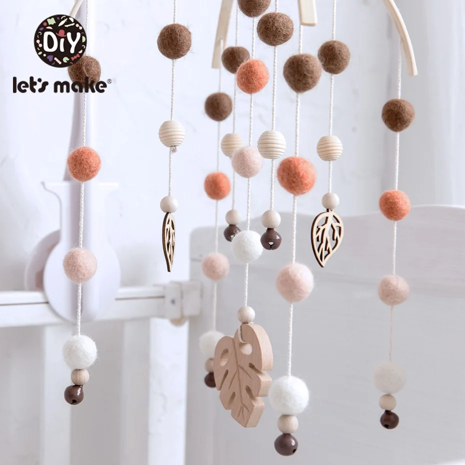 Faisons bébé Mobile feutre boules Pom Pom vent carillons cloche jouets pour enfants laine sucette berceau suspendu hochet pépinière décor bébé jouet