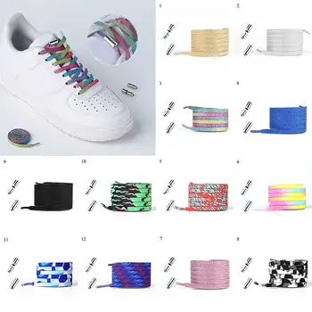 

1 Pair Shoelace Candy Gold Silver Pearlescent Tie Elastic Capsule Lazy Shoelaces Camouflage Sequined Lazy Elastic Shoes Lace