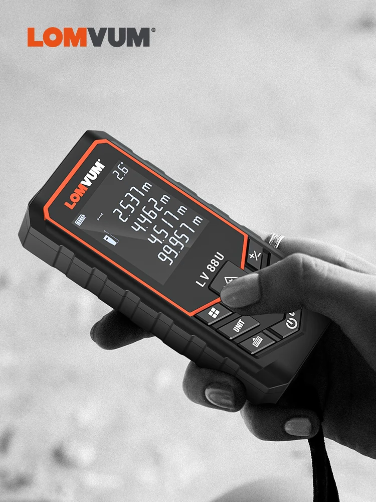 LOMVUM лазерный дальномер 50 м 80 100 120 Мини Bluetooth ленточный USB Diastimeter измерение|Лазерные