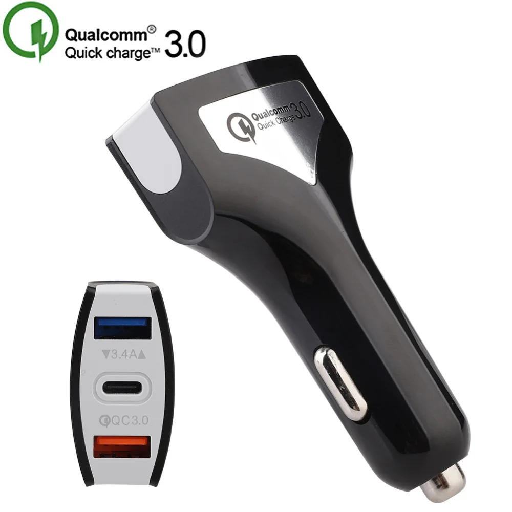 5V 3.5A QC3.0 быстрая зарядка, автомобильное зарядное устройство для автомобиля с двумя портами USB для телефона Зарядное устройство