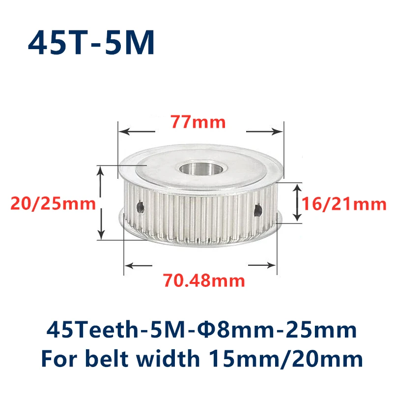 Uxcell Aluminum MXL 30 Teeth 5mm Bore Timing Belt Pulley Synchronous Wheel For 10mm Belt 3D Printer CNC