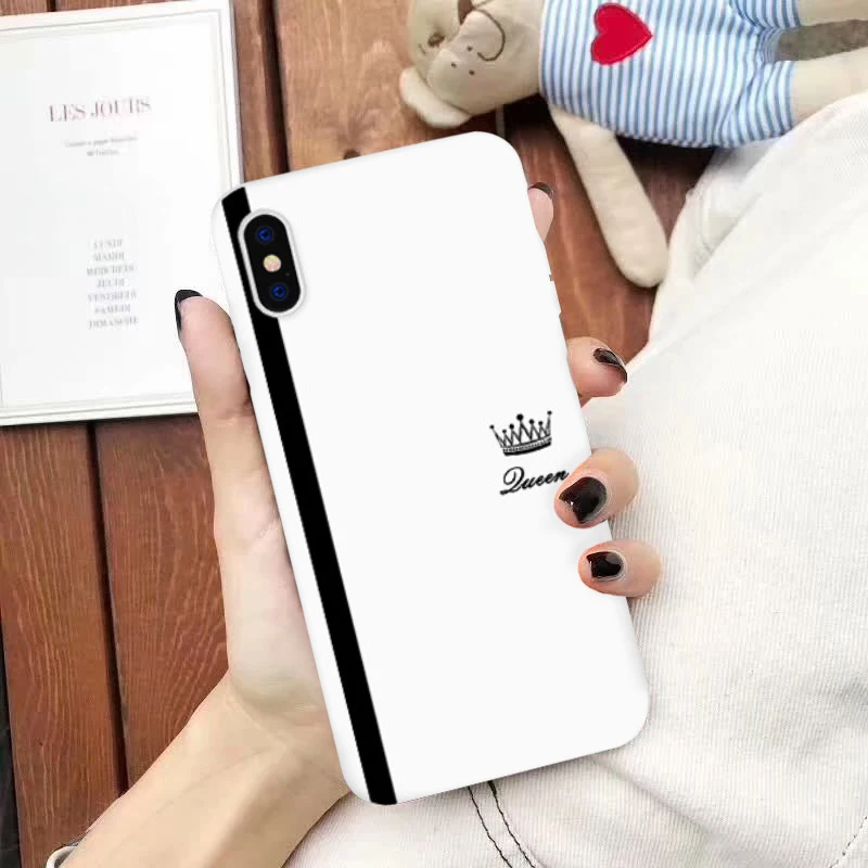 JAMULAR Забавный Король Королева пара чехол для телефона iPhone 11 Pro X XS MAX XR 7 8 6 6s Plus