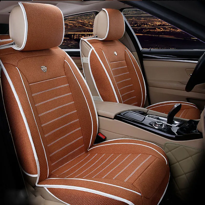 Flax Breathable Car Seat Covers for Lincoln Navigator MKZ MKS MKC MKX MKT Auto Accessories Car
