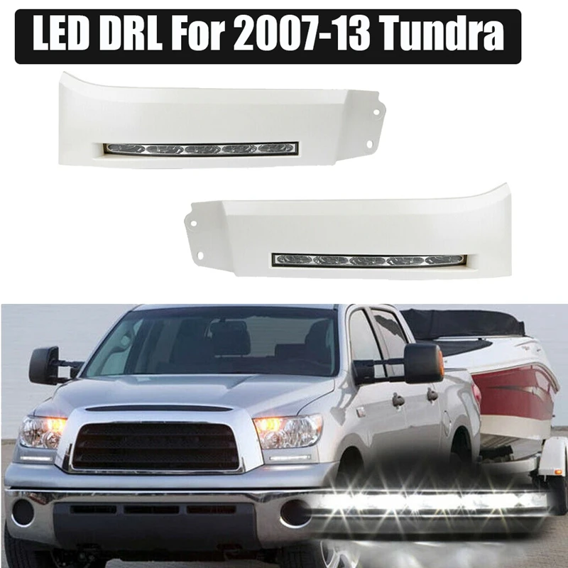 for Toyota- 2007-2013 Sequoia 2008-2013 Car Front Bumper LED DRL Daytime Running Light Fog Lamp (White) |