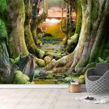 

Nordic Landscape Forest Elk Custom 3D Photo Mural Wallpaper For Living Room Bedroom Background Wall Painting Papel De Parede 3D