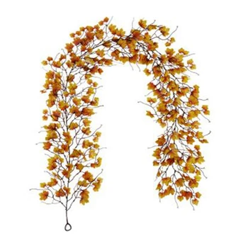 

Simulation Autumn Leaves Halloween Rattan Thanksgiving Harvest Festival Decoration Winding Flower Vine