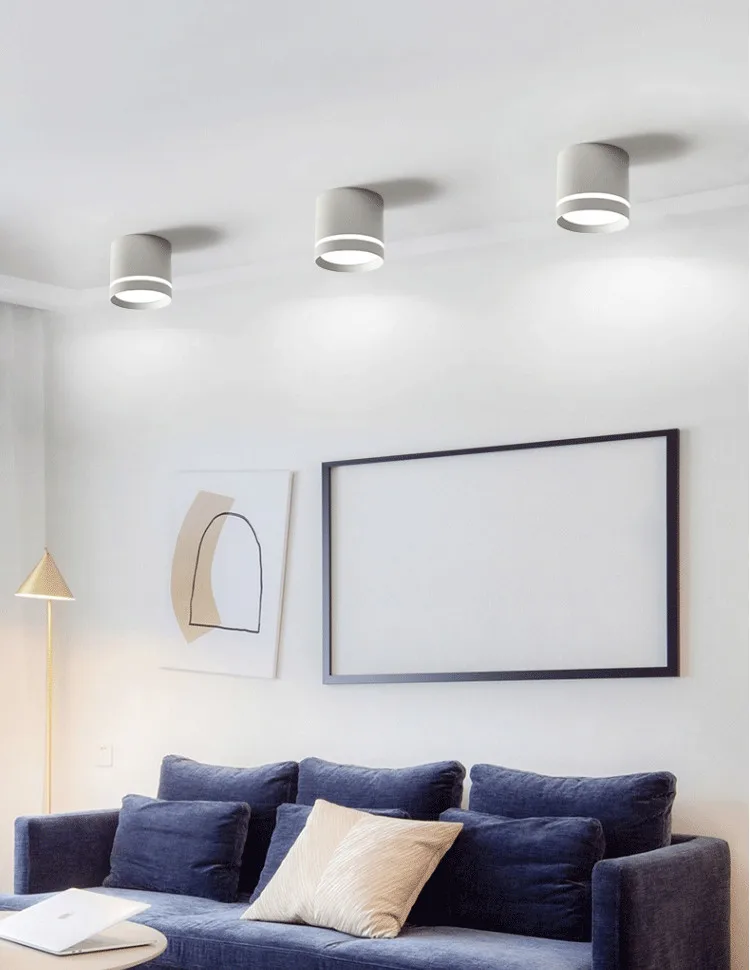 明装筒灯led七彩色马卡龙色彩过道玄关小吸顶灯圆形走廊三色变光-淘宝网_11